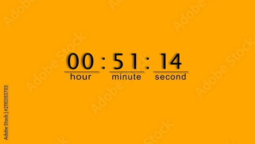 Konstfotografi Digital clock display counting down to fifty one minutes and fourteen seconds background