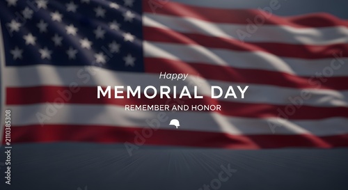Memorial Day greeting with American flag