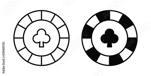 Poker chip icon for creative designs