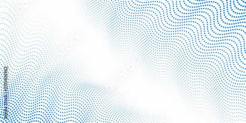 Canvastavla Blue dotted wave line pattern