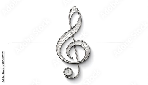 Elegant silver music note pendant necklace.