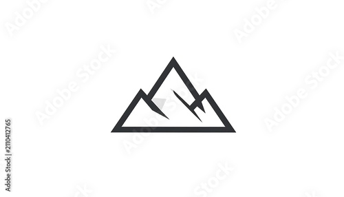 Black geometric triangle with intersecting lines.