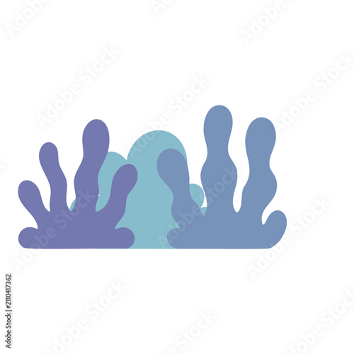 Underwater coral reef illustration. Flat vector sea plants for marine design projects.