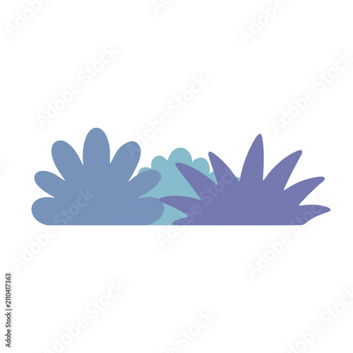 Flat vector grass bush icon. Minimalist garden shrub illustration for landscape design.