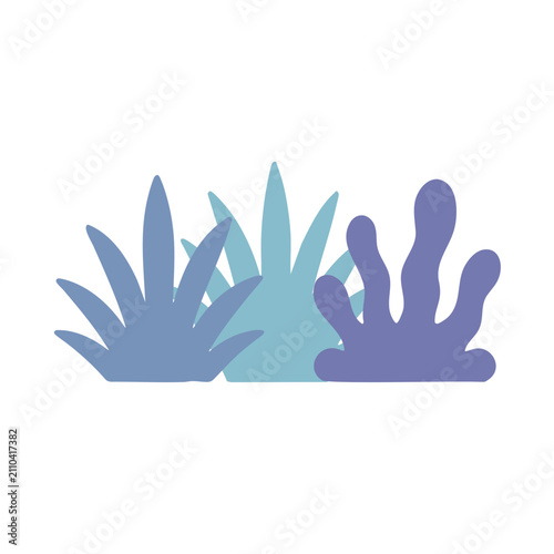 Abstract sea coral icons. Underwater marine life vector illustration.