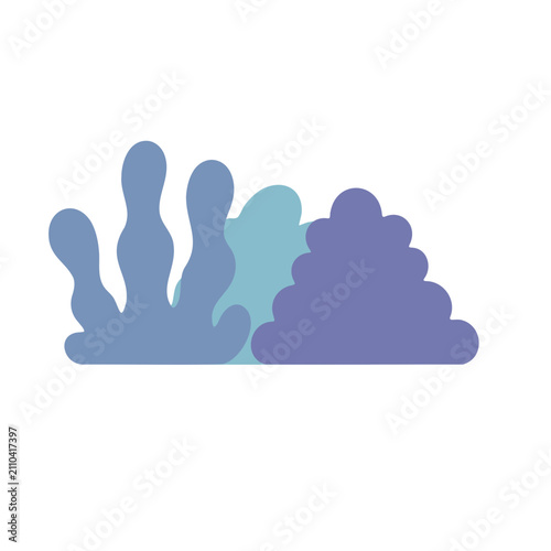 Abstract coral reef shapes. Minimalist underwater sea life vector illustration.