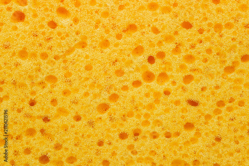 Obraz na płótnie Yellow Sponge Macro Close Up Texture Abstract Background