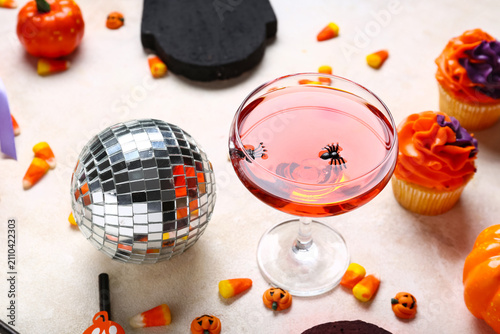 Glass of tasty cocktail wit...