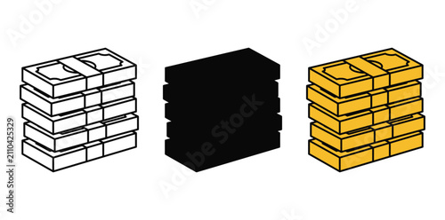 Foto Stacks of cash money icons
