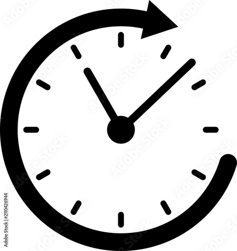 Obraz na płótnie Clock icon with circular arrow