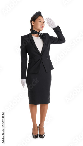 Beautiful Asian stewardess ...