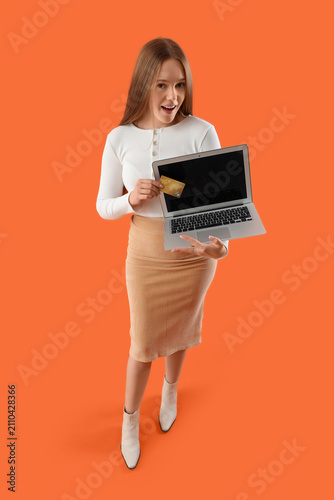 Young woman with credit car...