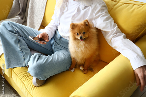 Mature woman with Pomerania...
