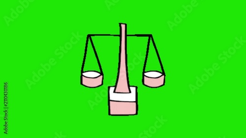 Justice Scale Chroma Key Animation Background