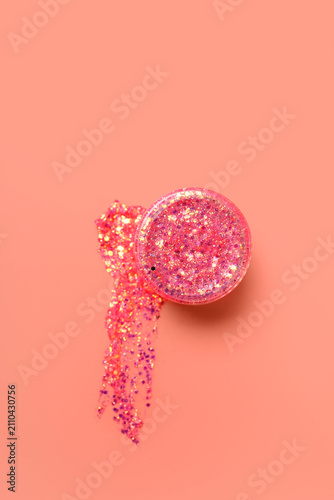 Jar of glitter with stroke ...