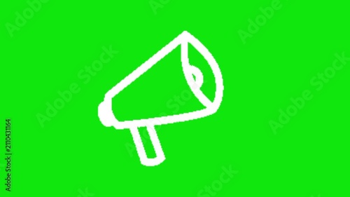 Megaphone Loudspeaker Animation Green Screen Loop