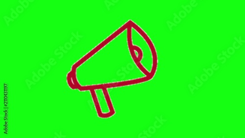 Megaphone Loudspeaker Animation Green Screen Loop