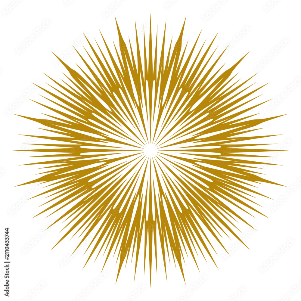 Obraz premium Collection of vector sunburst rays and radial light burst elements for graphic design
