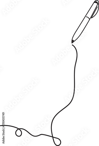 Pen, continuous line drawing. Concept of education in line art, international education day. Vector illustration, 