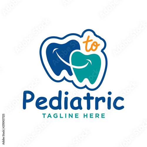 children dental clinic illustration logo