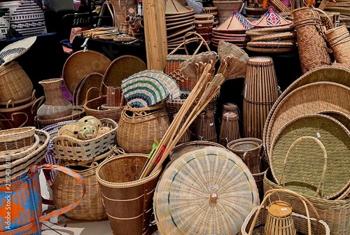 Obraz na plátně A treasure trove of traditional bamboo and rattan craftsmanship