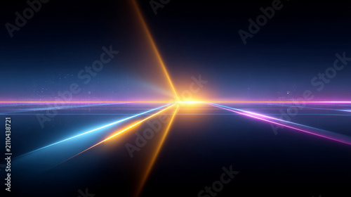 Colorful radial rays
