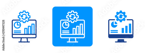 Fotografi Online Analytic Processing Icon In Dual Tone Style