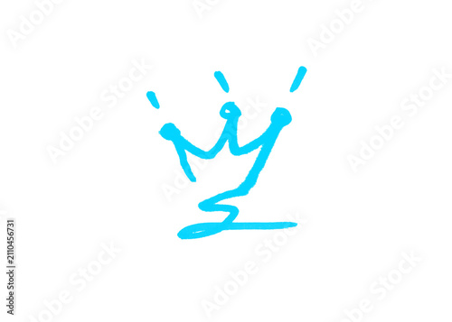 Foto Simple blue hand drawn crown illustration with achievement illustration minimali