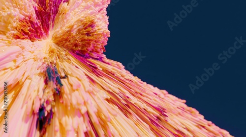 Abstract burst of luminous coral and ruby liquid splashes erupting with high energy against a dark charcoal background for modern beverage branding