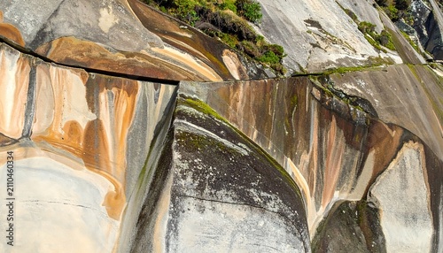 Naturally Patterned Rock Formations with Vegetation Details