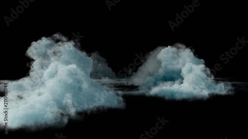 Fluffy Clouds Passing and Drifting Loop with Alpha Channel.