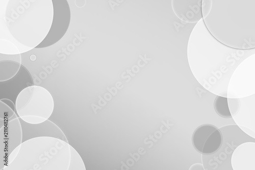 Abstract Gray Gradient Background with Transparent Circles and Soft Light