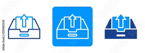 Fotografía Outbox Icon In Dual Tone Style