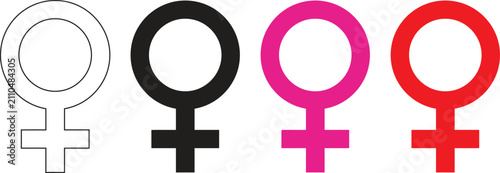 Foto Colorful female gender symbols set vector