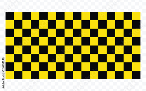 Bright yellow and black checkered pattern design with a classic square grid Vector