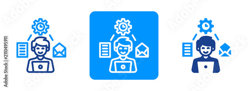 Multitasking Icon In Dual Tone Style