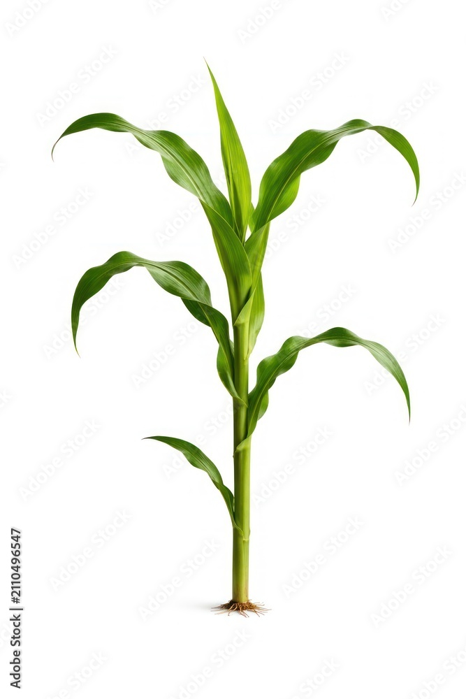 Fototapeta premium Green corn plant isolated white