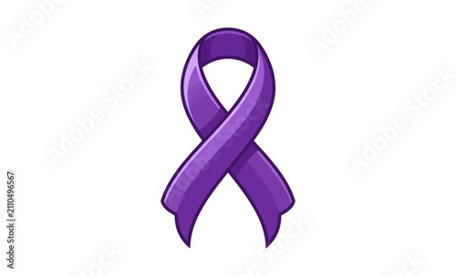 Purple Awareness Ribbon Vector Illustration