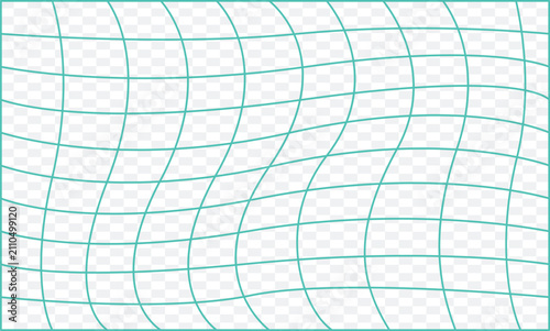 Abstract green wavy grid pattern with intersecting lines on a simple design Vector