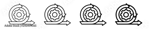 Continuous Process Icon Set Different Style Collection