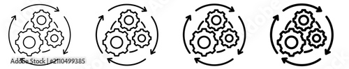 Process Improvement Icon Set Different Style Collection