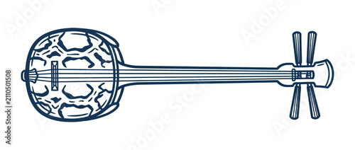 Фотография Traditional Stringed Instrument Illustration