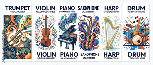Photography Musical Instruments Collection with Abstract Artistry