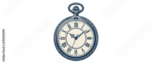 Photography Vintage Pocket Watch with Roman Numerals