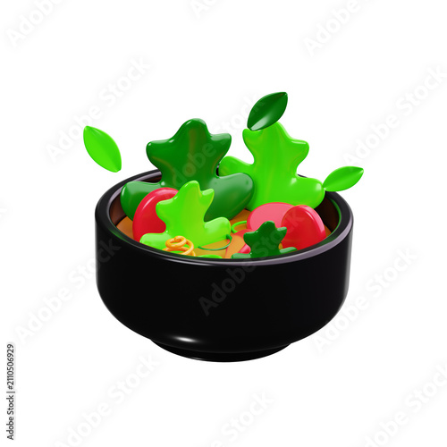 Bowl of Salad 3d render icons