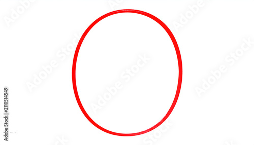 Simple Red Oval Frame on White Background for Design