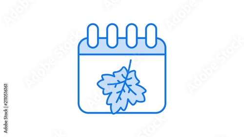 Autumn calender animated video icon