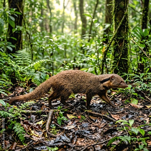 Stripe-necked Mongoose in Tropical Woodland