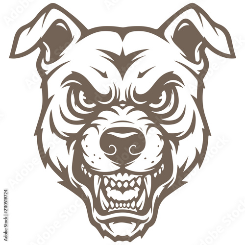 Minimalist dog vector illustration. Clean puppy line art silhouette and cute pet portrait icon, modern animal logo design template isolated on white.