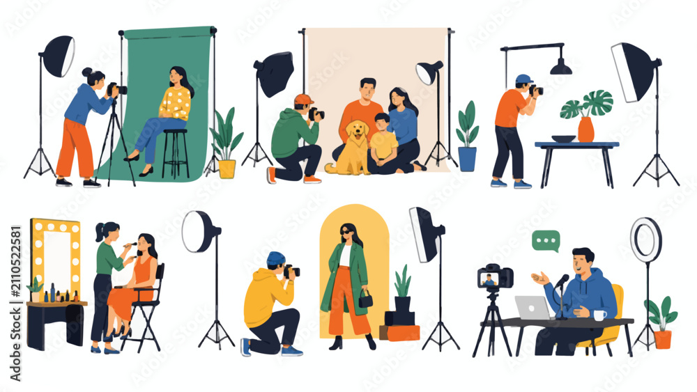 Fototapeta premium Photography studio workflow with creative professionals